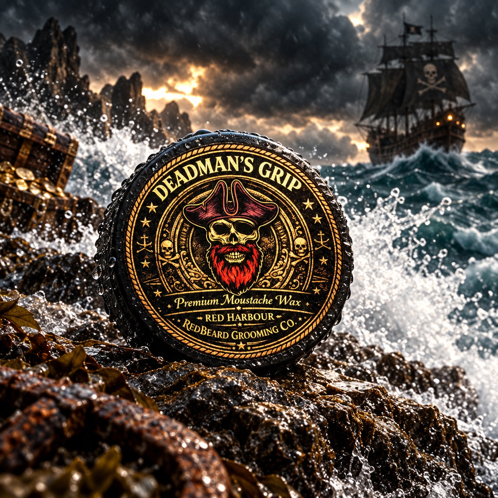 Deadman’s Grip – Red Harbour | Strong Hold Moustache Wax 20g - RedBeard Grooming Co. Australia