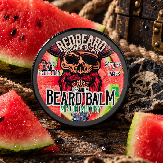 Melon Mutiny Beard Balm 70ml by RedBeard Grooming Co Australia – watermelon beard balm tin
