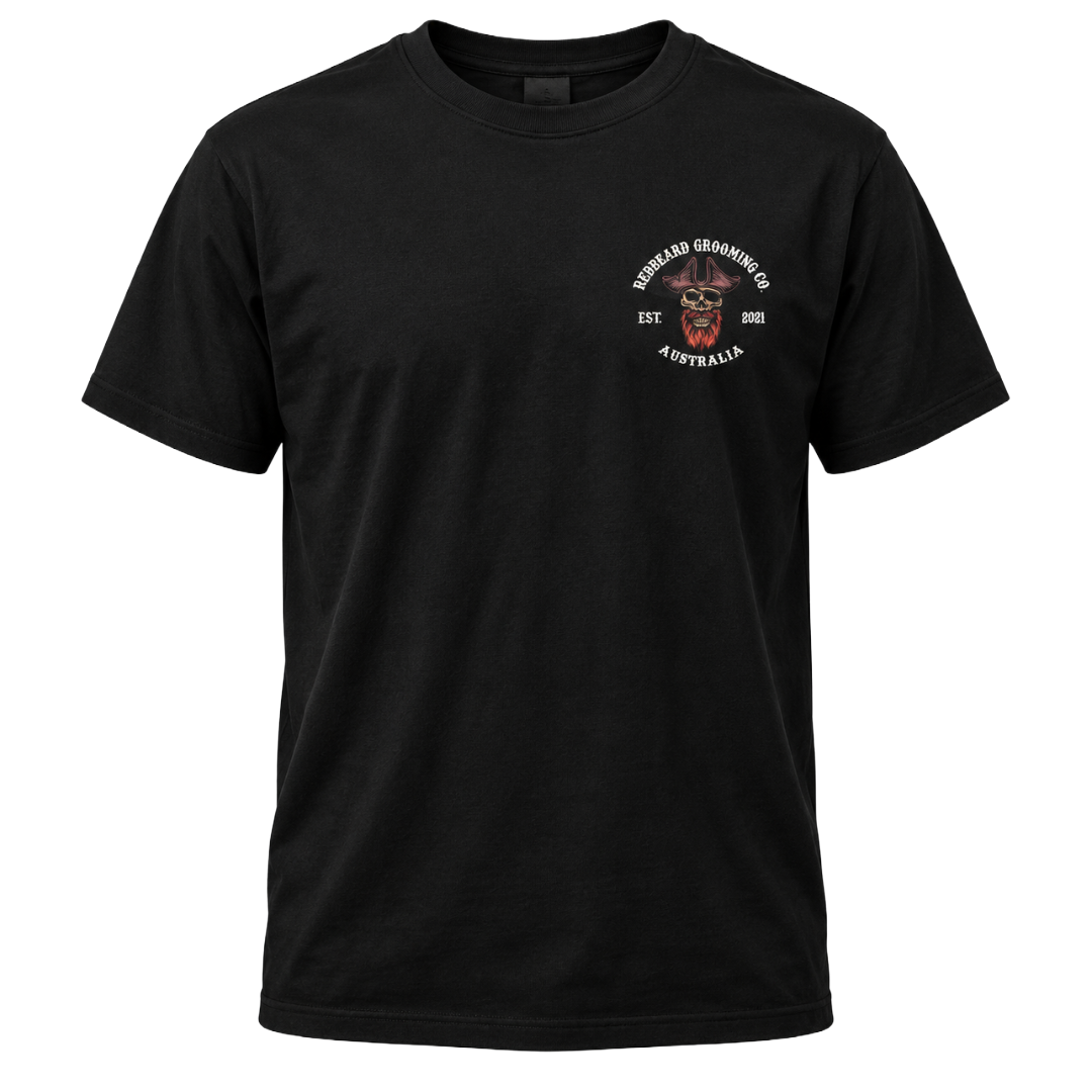 Black RedBeard Kraken Shipwreck T-Shirt back product mockup with large Kraken and shipwreck design