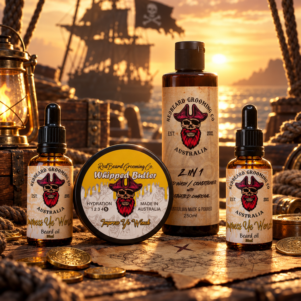 Captain’s Restock Crate – Impress Ye Wench with two beard oils, beard butter and beard wash